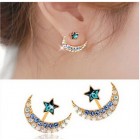 Moon and Star Cuff Wrap Earrings